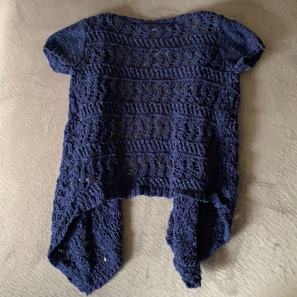 Justice Short Sleeve Crochet Cardigan Sweater a size 10 - Picture 5 of 5